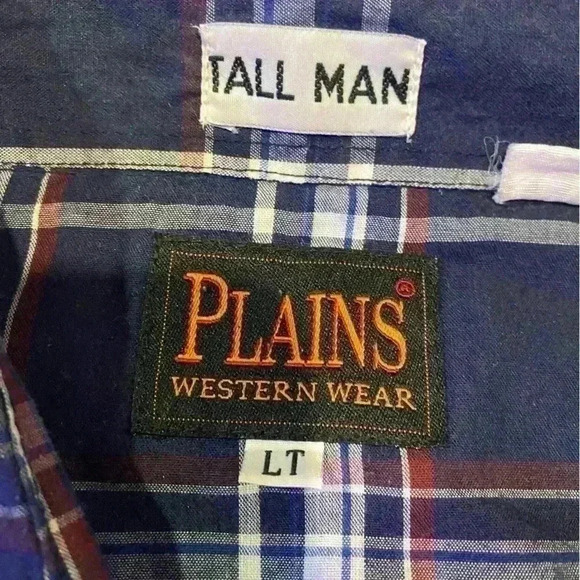 Plains Western Wear button shirt Size LT missing one snap - Picture 3 of 4